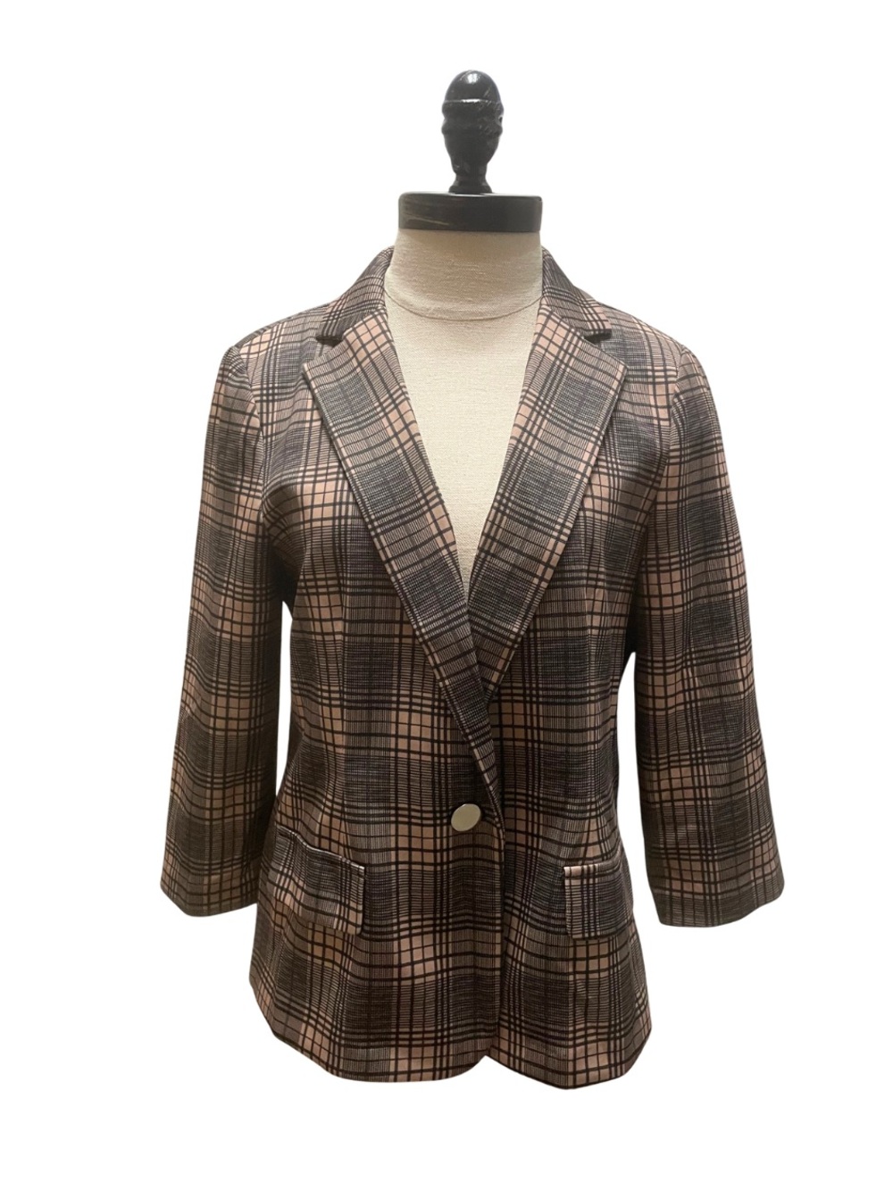 Plaid Women's Blazer Single-Button